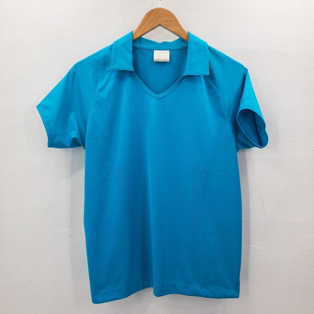 Nike Golf Dri Fit Short Sleeve Collared Active Top Blue Womens Size M 8-10